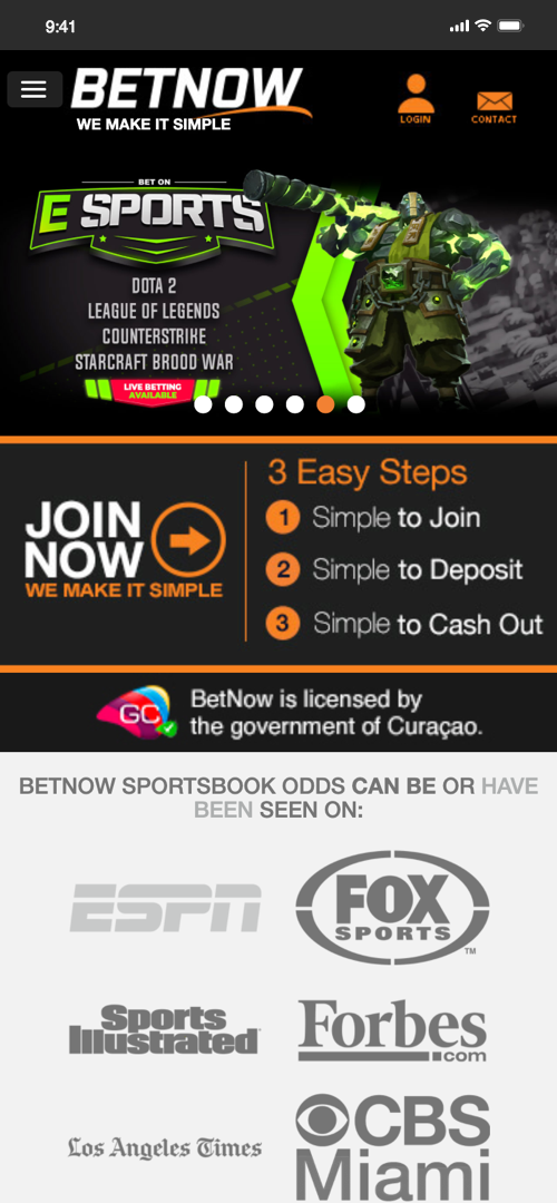 BetNow account set up